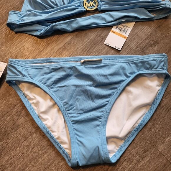 Michael Michael Kors Logo Halter Bikini Swim Top and bottom HERITAGE-Small - Picture 4 of 6